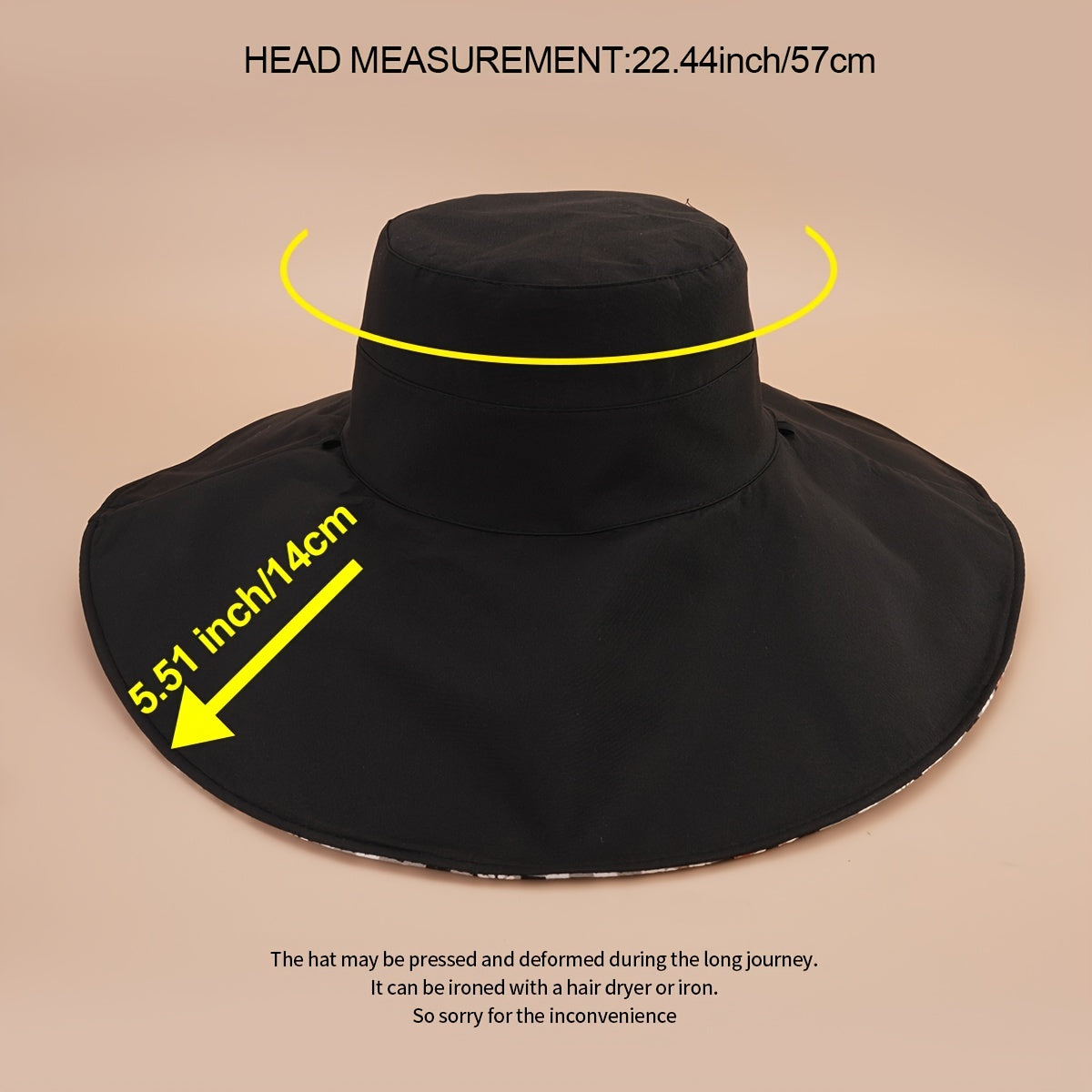 Solid Lightweight Bucket Hat Reversible Wide Brim Sun Hats