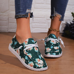Santa Claus Cartoon Christmas Casual Skate Shoes