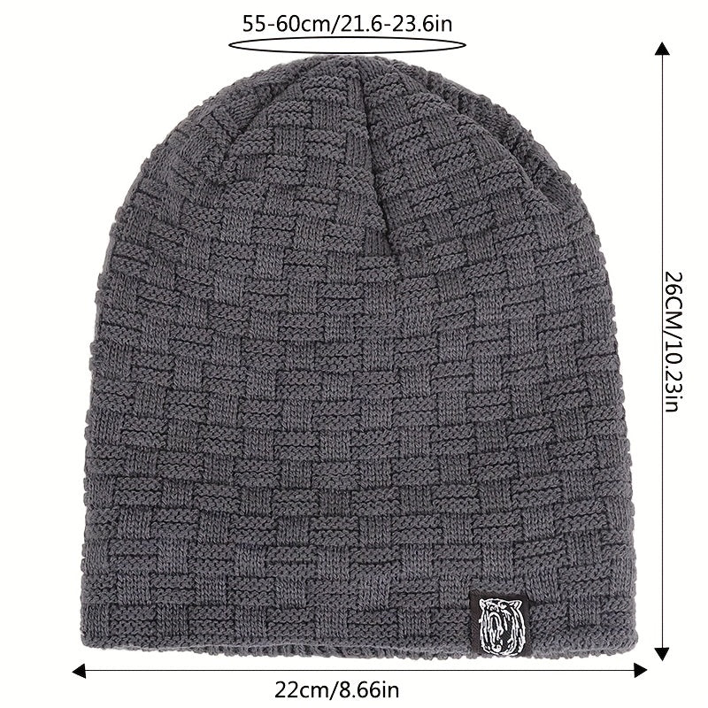 Soft Knitted Beanie Unisex Thicken Warm Knit Hat Lightweight Ear Protection