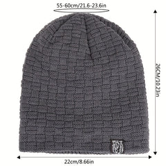 Soft Knitted Beanie Unisex Thicken Warm Knit Hat Lightweight Ear Protection