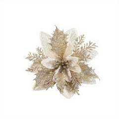 12pcs Artificial Poinsettia Flower 13 97 Cm Christmas Flowers Decoration
