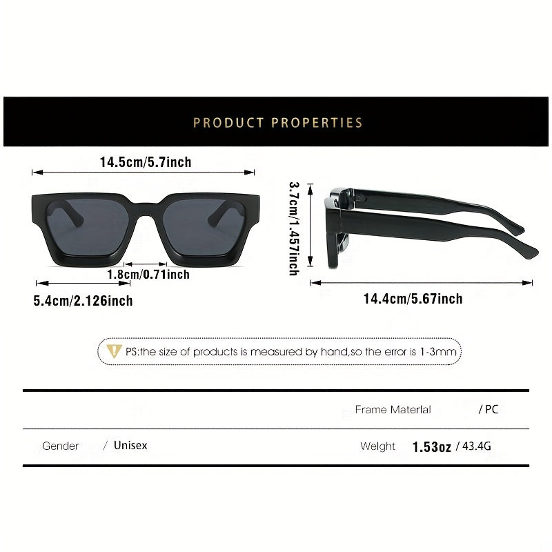 Square Sunglasses Casual Gradient Glasses for Summer Beach UV400
