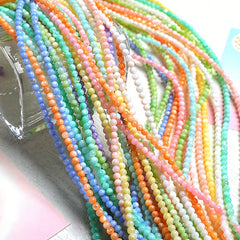 3mm Colored Natural Shell Beads Round Loose Beads DIY Jewelry 65p