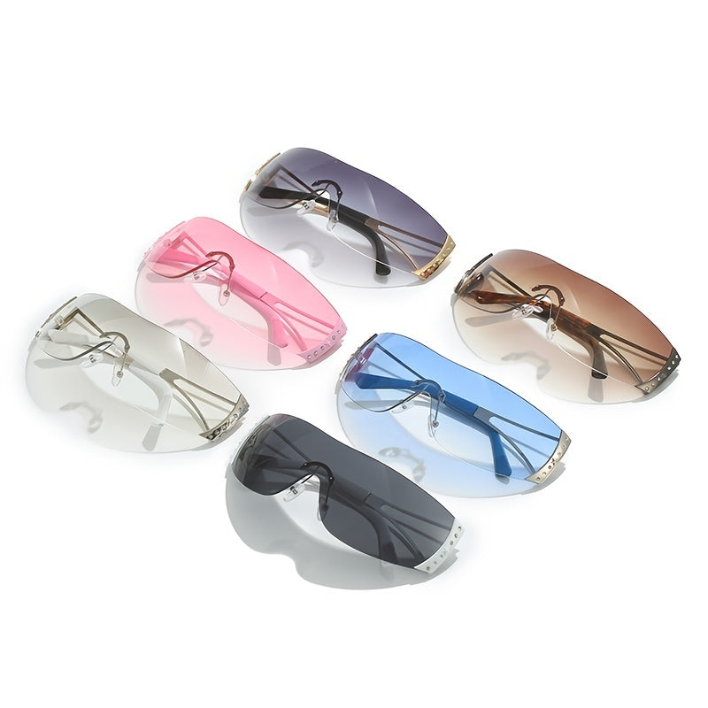Frameless Y2K Sunglasses Sports Rhinestone Sunglasses