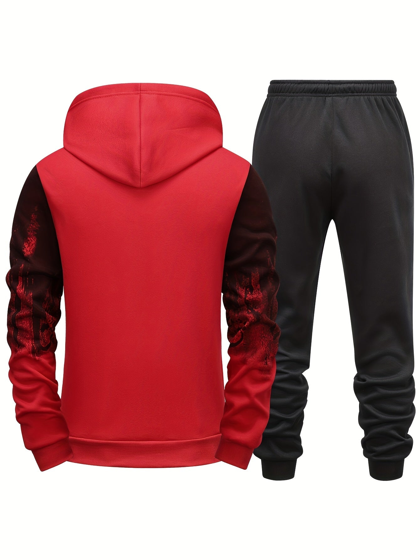 Gradient Print Men's 2pcs Outfit: Hoodie & Sports Trousers