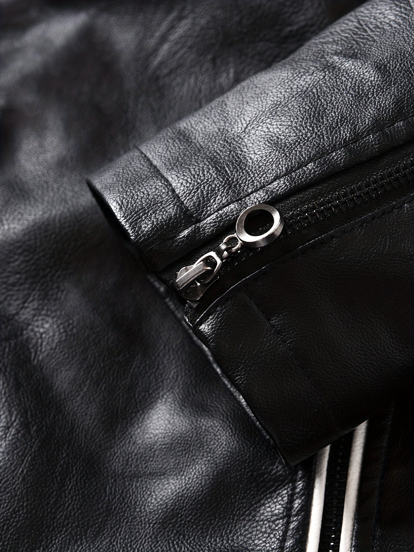 Men's Vintage Leather Jackets Fleece Outwear Casual Motorcycle