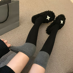 2 Pairs Colorblock Thigh High Socks Women's Stockings