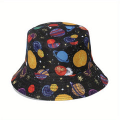 Alien Bucket Hat Cartoon Print Casual Basin Lightweight Sunscreen Cap