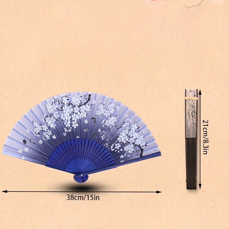 Ancient Style Bamboo Folding Fan Chinese Painted Ladies Accessories