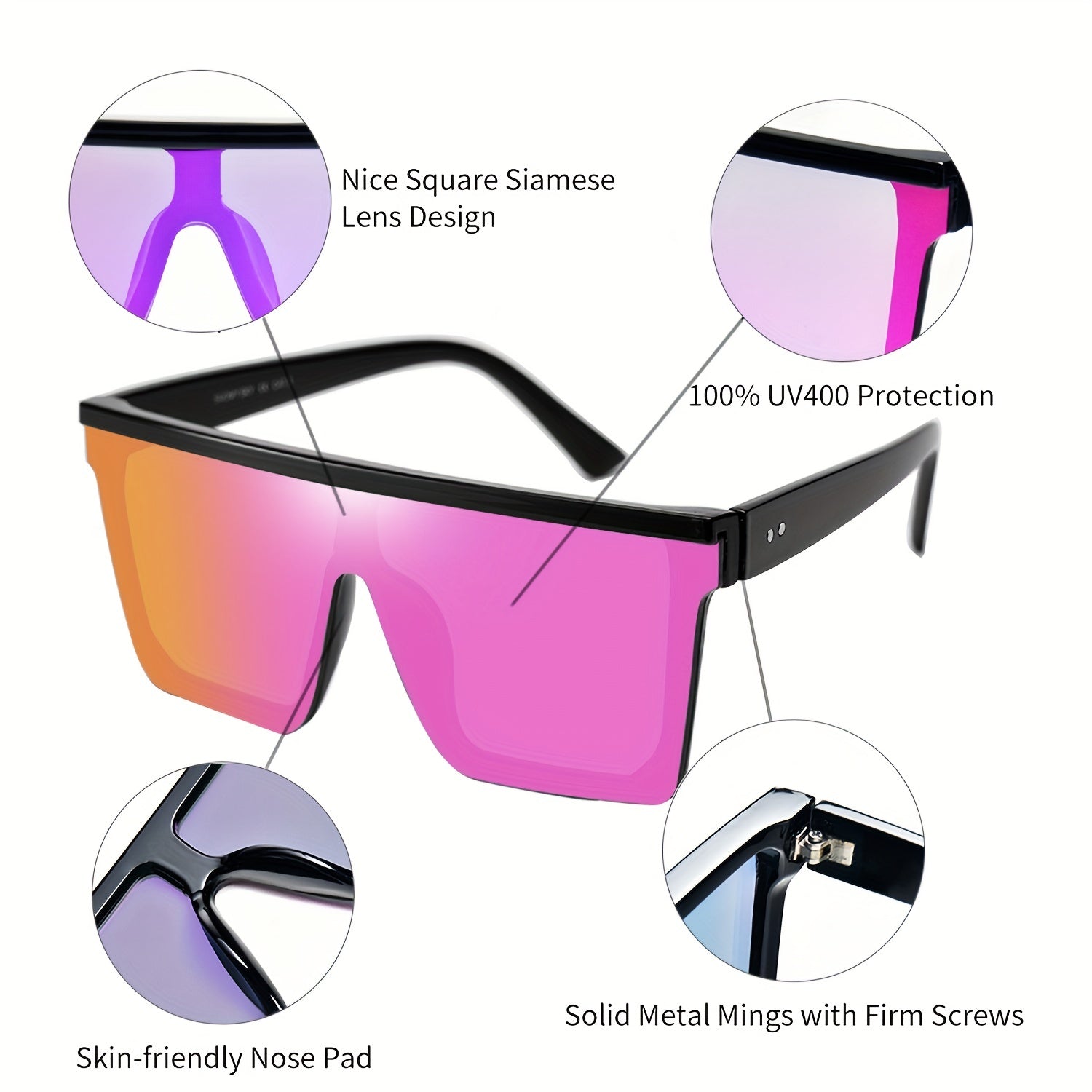 2pairs Large Rimless Sunglasses UV Protection Bundle