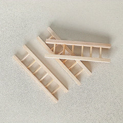 Mini Wooden Ladder Dollhouse Accessory Light Brown Intricate Detailing Creative