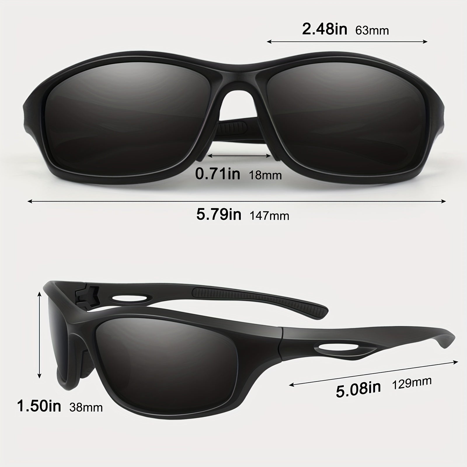 EYEOJO Sport UV400 Polarized Sunglasses Casual Driving Fishing Running Cycling