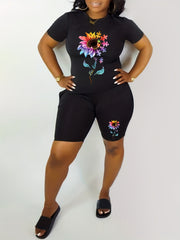  Art Letter & Sunflower Print 2 Piece Set