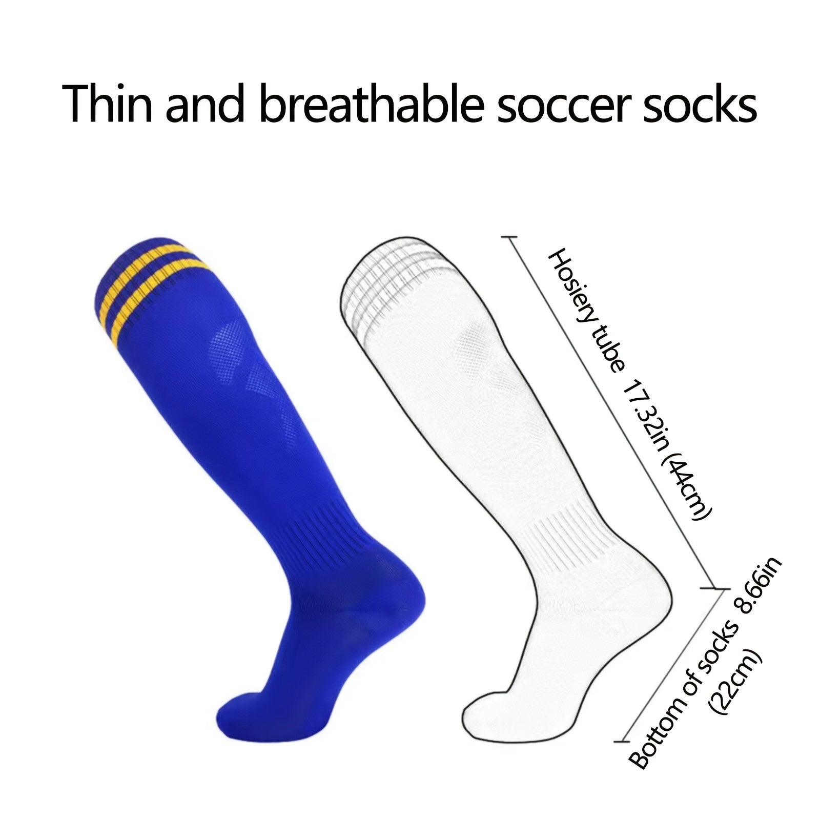 Unisex Thin Football Socks One Size 6-10