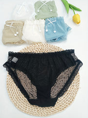 6pcs Polka Dot Mesh Briefs Stretchy Intimates Panties
