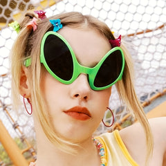 Green Plastic Alien Sunglasses for Christmas Cosplay Favor