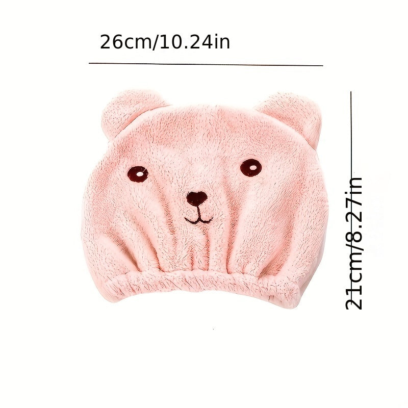 Embroidered Shower Cap & Microfiber Towel Set - Quick Dry Hair Wrap