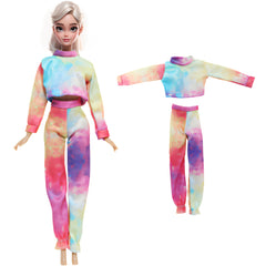 15pcs 5 Inch Doll Casual Sportswear Set-5 Outfits, Accessories, Hat, Racket, B