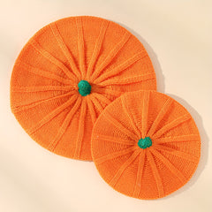 Halloween Pumpkin Beret Knitted Hat Warm Autumn Winter Parent-child Knitted Hat
