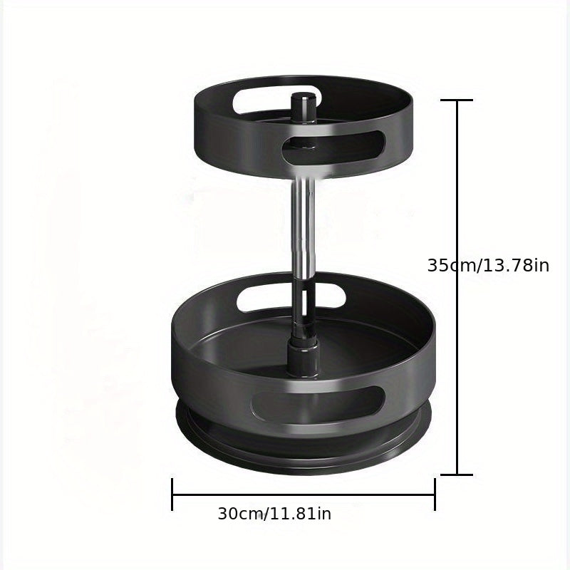 2-Layer Rotating Seasoning Bottle Rack Kitchen Storage Accessory