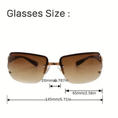 Rimless Sunglasses UV Protection Men's Hip Hop Decorative Sunglasses