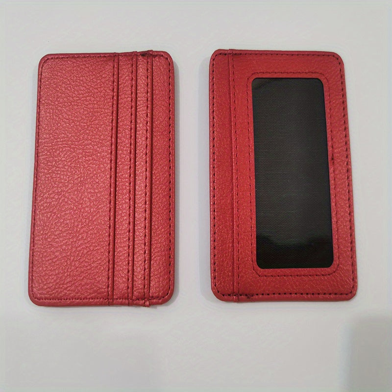 2pcs Slim PU Leather Card Holder Credit Card Holder
