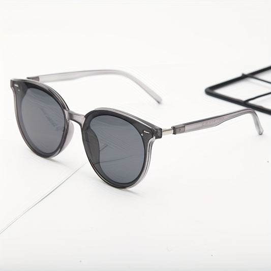 Round Polarized Sunglasses Rivet Decor UV400