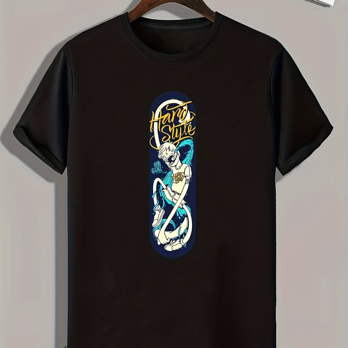 Men's Hard Style Print Graphic T-shirt for Summer