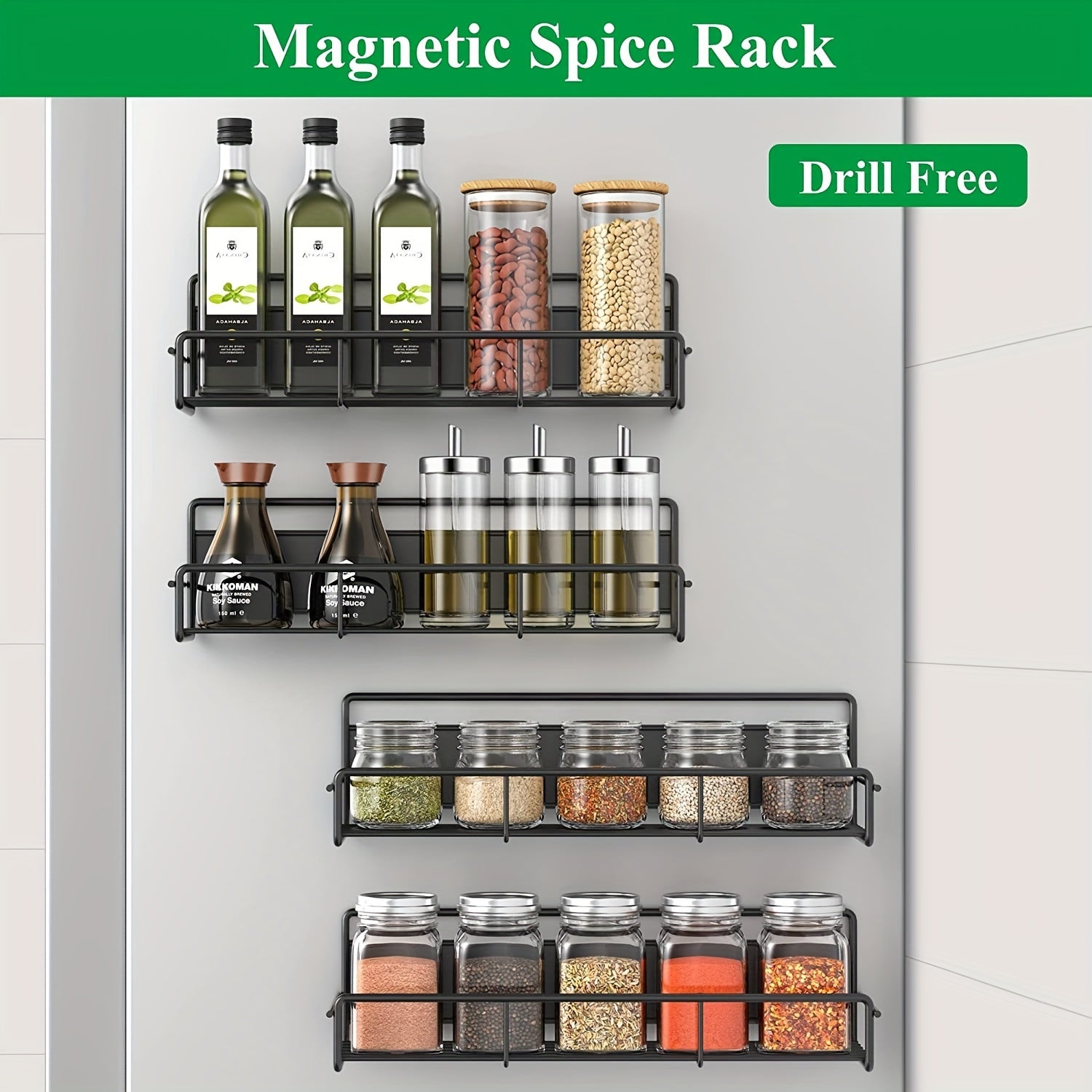 Magnetic Shelves With Hooks for Home Kitchens - Storage Racks