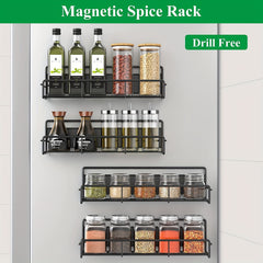 Magnetic Shelves With Hooks for Home Kitchens - Storage Racks