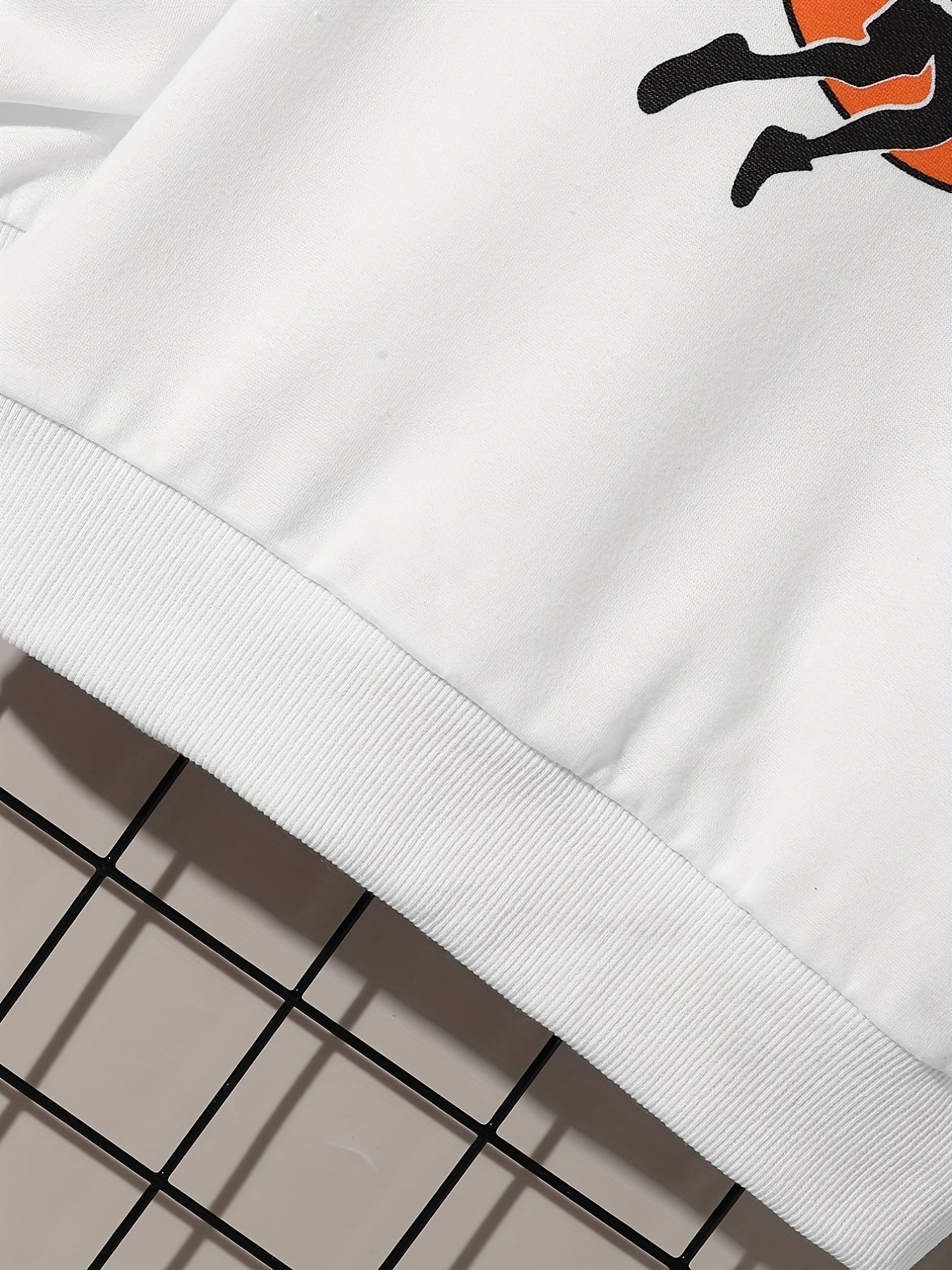Basketball Print Boys Pullover Sweatshirt Long Sleeve Crew Neck Kids Clothing