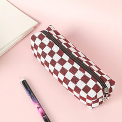 Plaid Pencil Case for Students and Stationery