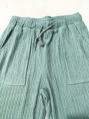 Minimalist Dual Pockets Wide Leg Pants Casual Loose Pants