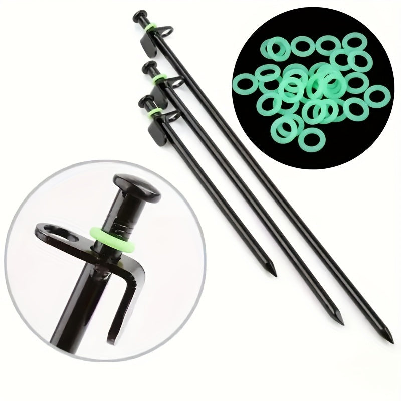 30pcs Glow In The Dark Tent Nail Ring Fluorescent Stakes Ring Tents Accessories