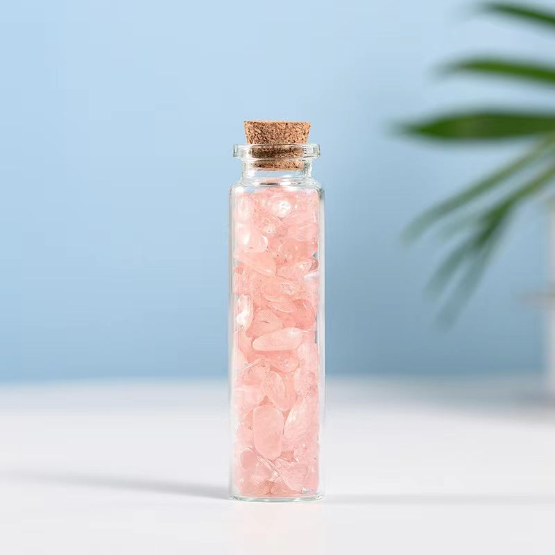 Natural Gemstone Ornament Crushed Stone Bottle
