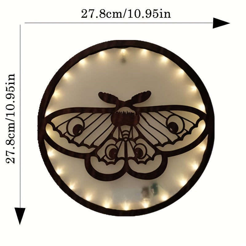 Retro Wooden LED Wall Decoration Butterfly Series Hanging Light