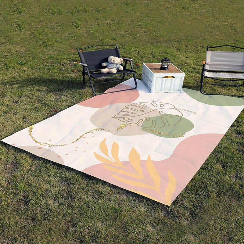 Leaf Printed Foldable Portable Picnic Pad Waterproof Lightweight 149.99X200.0cm