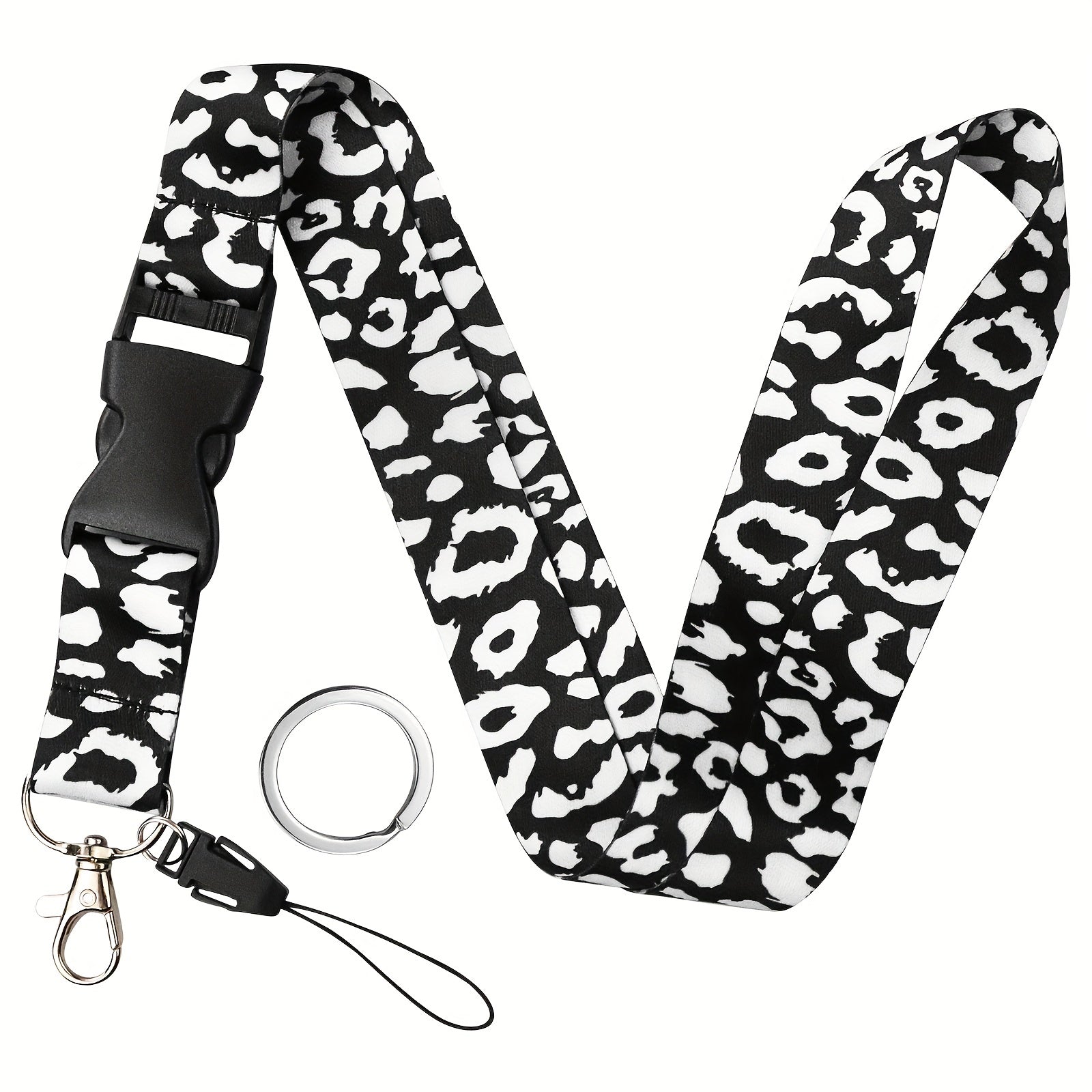 Leopard Pattern Neck Lanyard For Keys Wallet ID Card Holder
