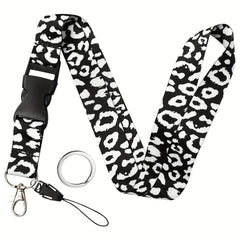 Leopard Pattern Neck Lanyard For Keys Wallet ID Card Holder