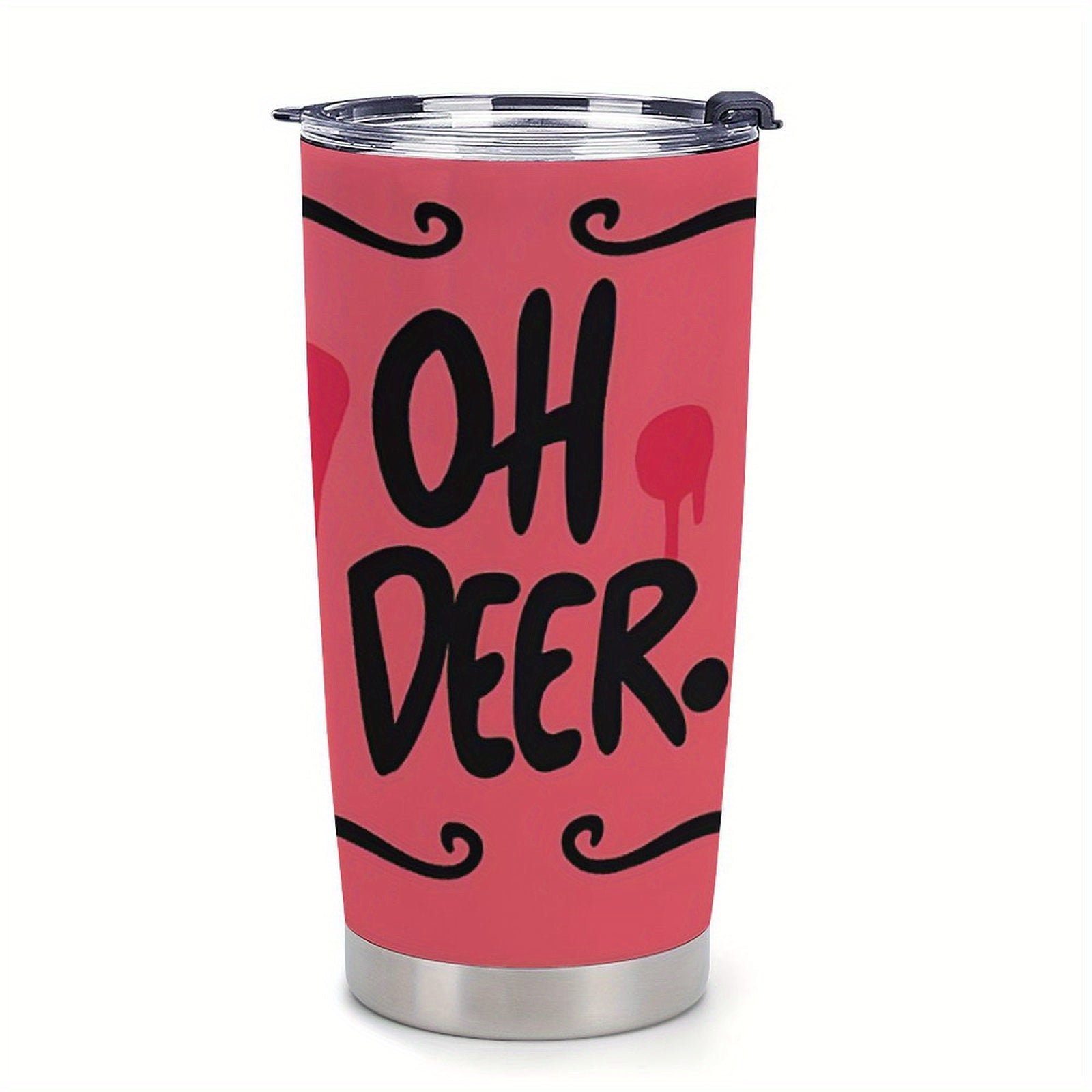 20oz Oh Deer Stainless Steel Tumbler Pink Swirls