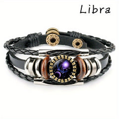 12 Constellation Beaded Leather Bracelets