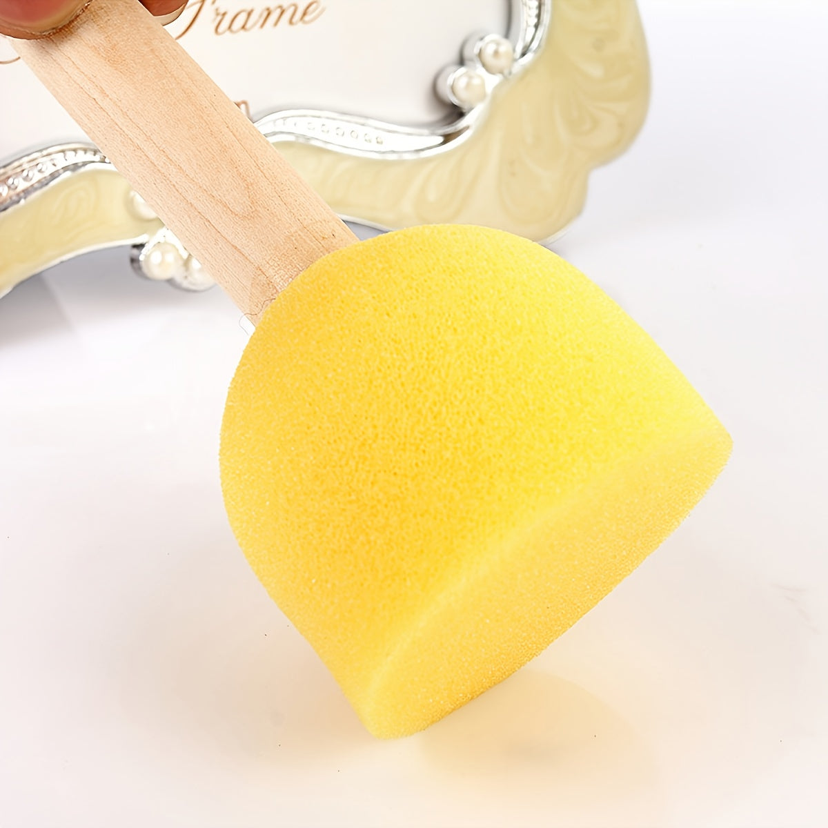 5 Wood Handle Mushroom Sponge Brushes for Halloween Christmas