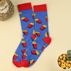 3 Pairs Cartoon Chips Print Socks Women's Stockings & Hosiery