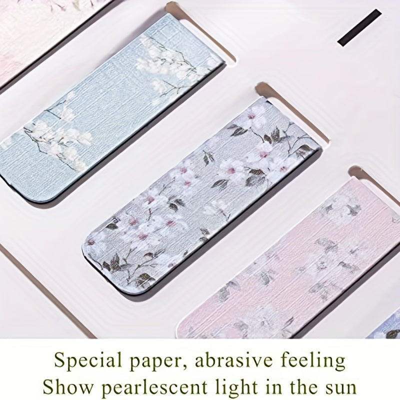 10pcs Magnetic Bookmarks Assorted Set For Students Reading Floral Style