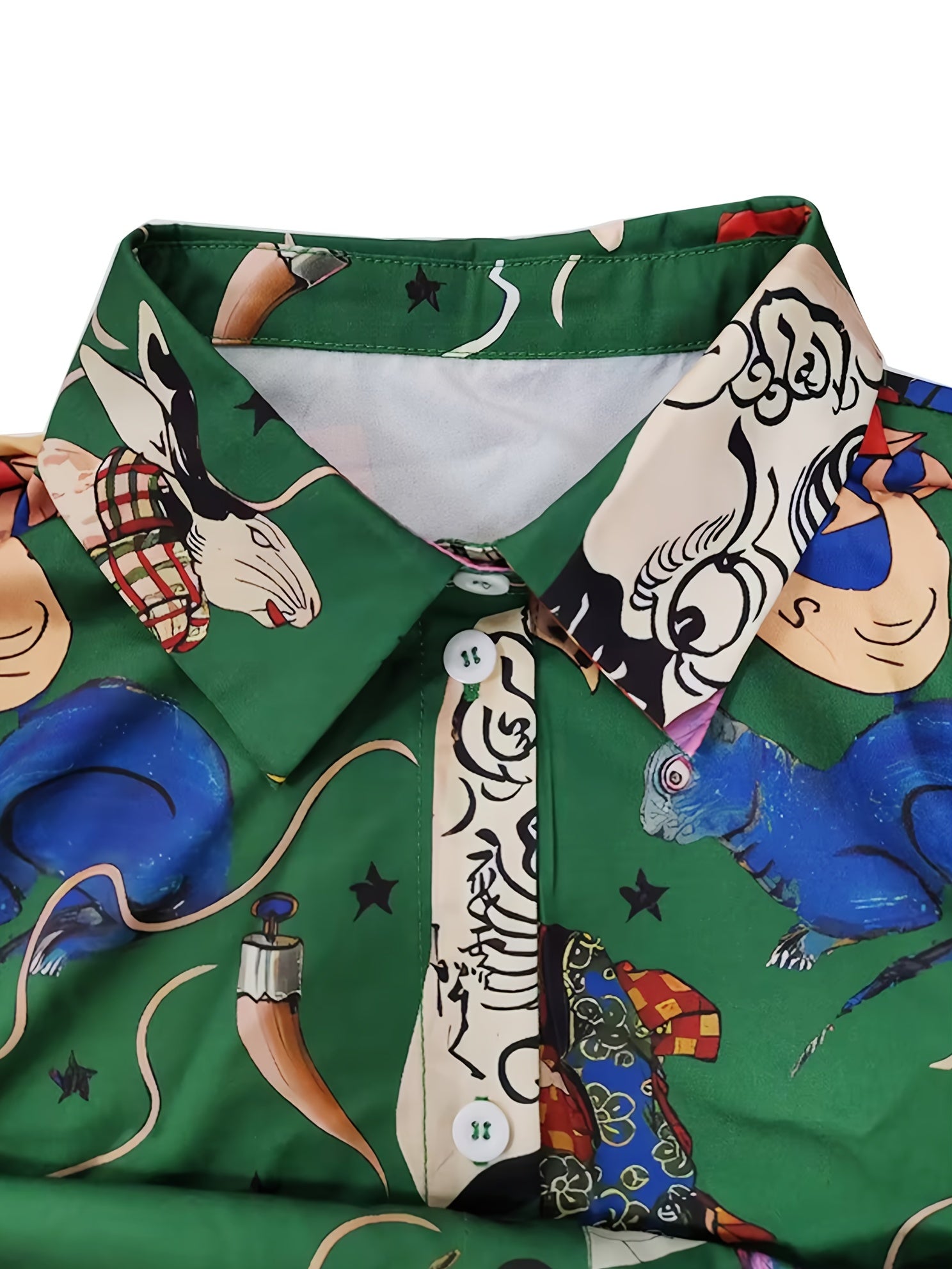  Women's Animal & Figure Print Shirt & Pants Set