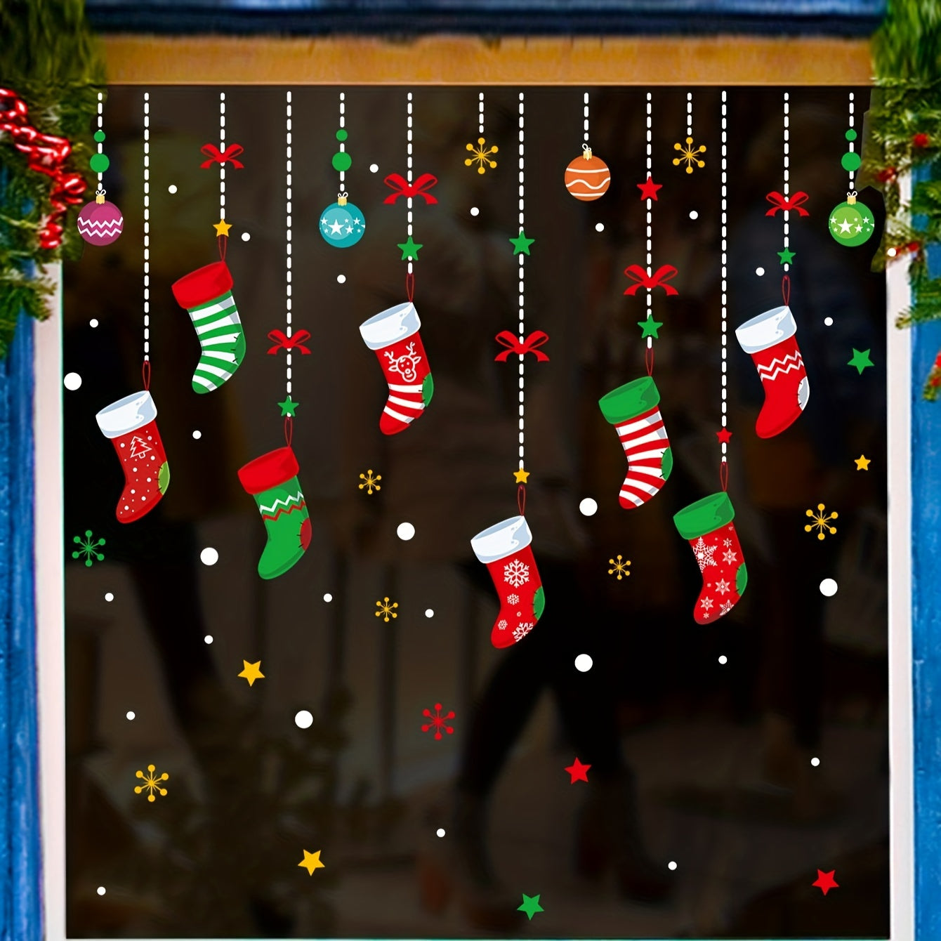 Christmas Window Sticker Stocking Vinyl Decoration