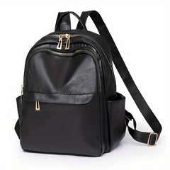 Vintage PU Leather Backpack College Style Schoolbag for Commuter & Travel