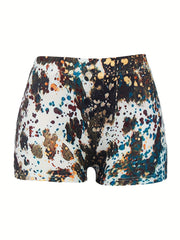 Letter & Car Graphic Print Skinny Shorts Casual Shorts