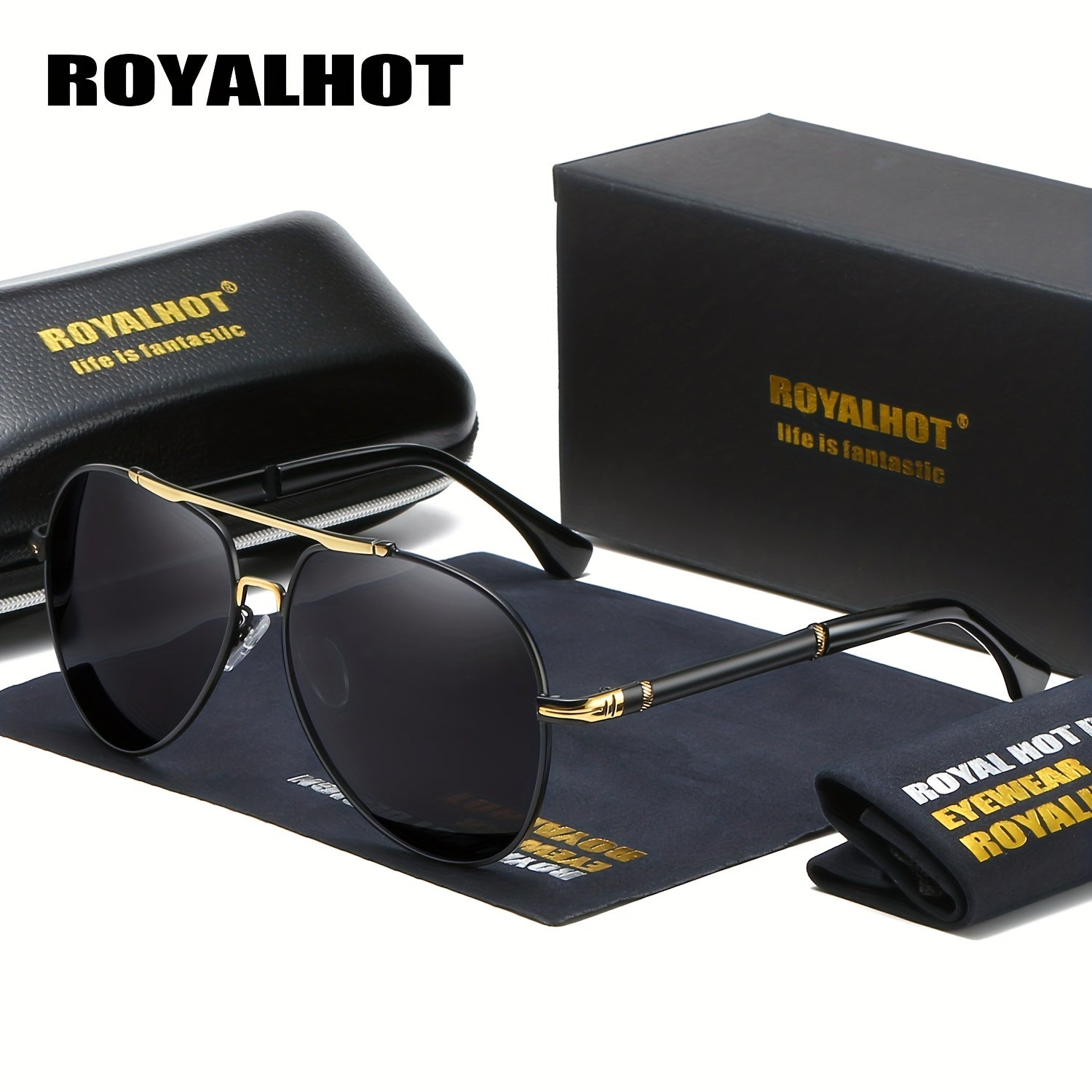 RoyalHot Men's Polarized Oval Sunglasses Business Eyewear