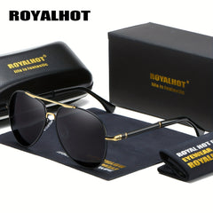 RoyalHot Men's Polarized Oval Sunglasses Business Eyewear